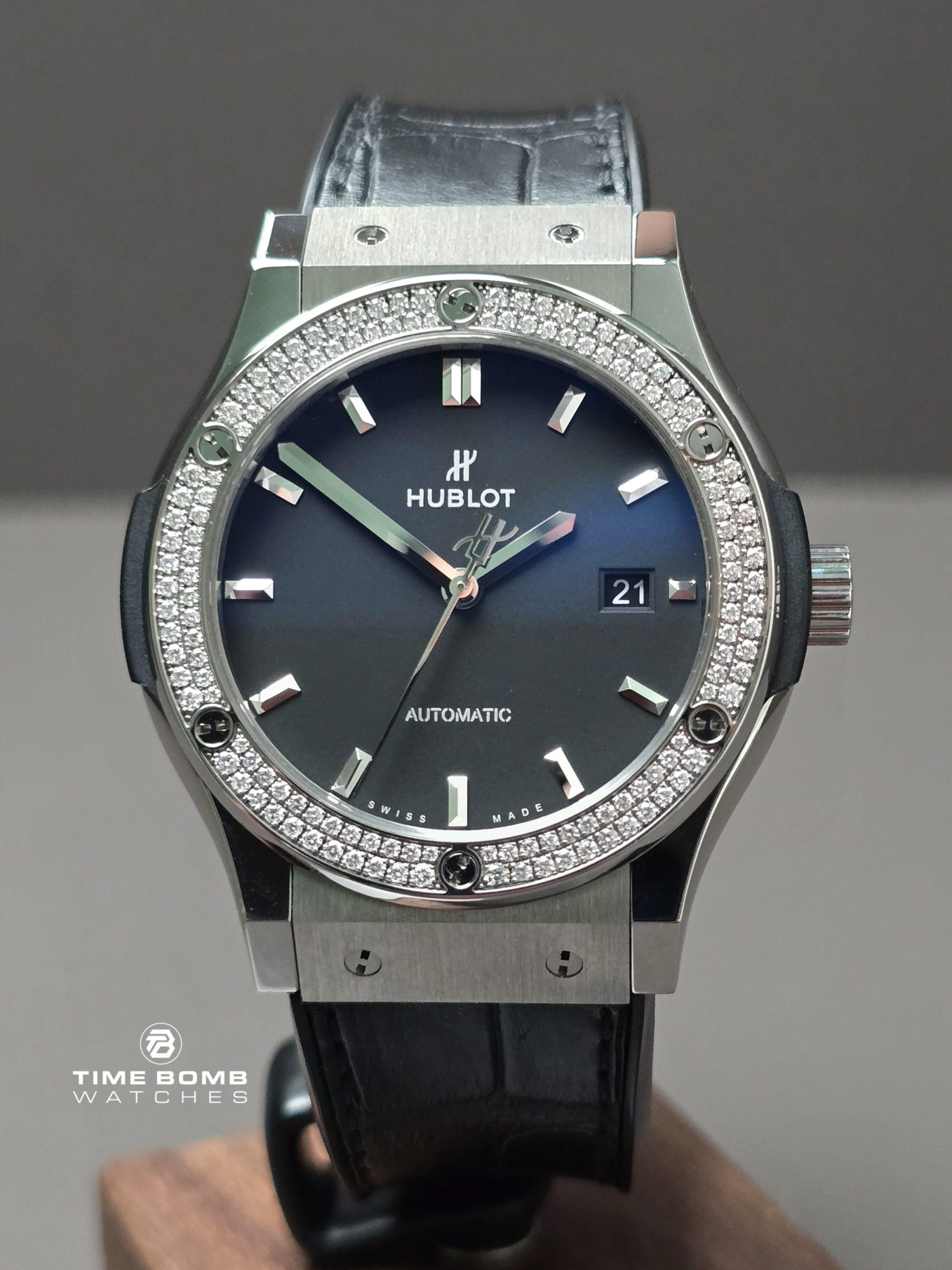 Hublot Classic Fusion Titanium Diamonds Black